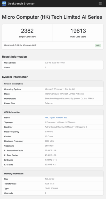 (Fuente de la imagen: Geekbench)