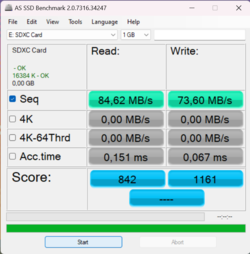 AS SSD: Tarjeta SD