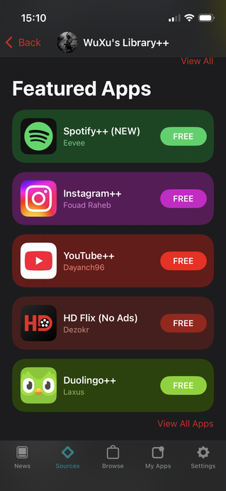 Las fuentes de terceros de Altstore Classic ofrecen acceso a aplicaciones diseñadas para eludir las funciones de pago de servicios como Spotify, Deezer, YouTube y Duolingo, así como a sitios de televisión pirata (Fuente de la imagen: Notebookcheck)