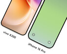 El Vivo X300 junto a un iPhone 16 Pro, de izquierda a derecha. (Fuente de la imagen: Han Bo Xiao - editado)