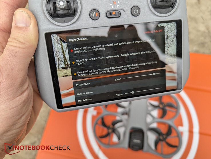 Drone bloqueado, despegue imposible