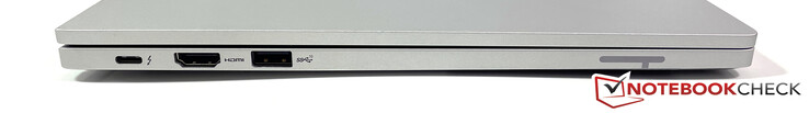 Lado izquierdo: USB-C (Thunderbolt 4, DisplayPort Alt 1.4, cargando), HDMI 2.0b, USB-A (3.2 Gen.2)