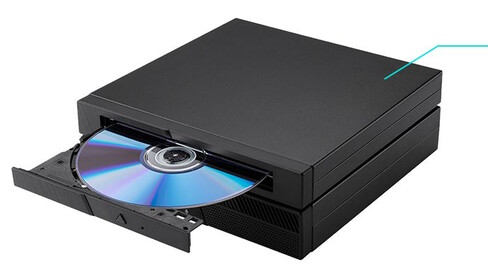 Una vista poco común: El ExpertCenter puede equiparse con una unidad de disco física (Fuente de la imagen: Asus)