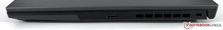 derecha: USB-A 3.2 Gen.1 (5 GBit/s), puerto de seguridad Kensington