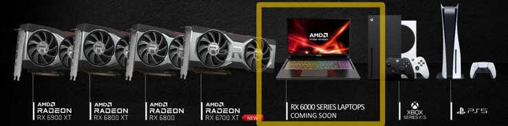 Los portátiles con GPUs móviles Radeon RX 6000 llegarán pronto. (Imagen vía Videocardz)