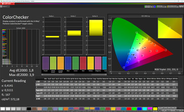 Precisión del color (perfil: ajuste ampliado sRGB, espacio de color de destino: sRGB)