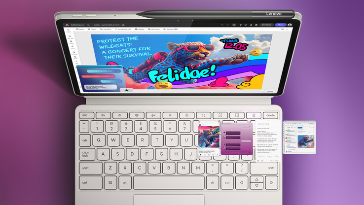 El Lenovo Yoga Tab admite la entrada con lápiz óptico y contiene un pequeño trackpad dentro de su accesorio de teclado. (Fuente de la imagen: Lenovo)