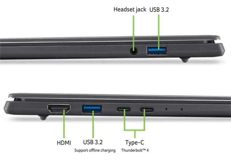 El portátil de 16 pulgadas de Acer también cuenta con una batería de 70 Wh compatible con una carga de 100 W.