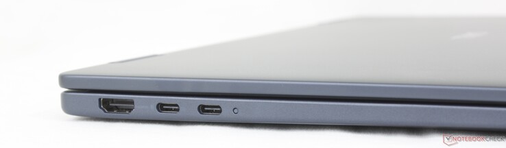 Derecha: HDMI 1.4, 2x USB-C Gen. 2 (10 Gbps) con DisplayPort + Power Delivery