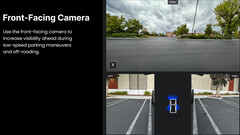 La cámara frontal del Cybertruck es para aparcar (imagen: Tesla)