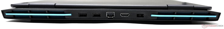 Trasera: 2x USB 3.2 Gen2 Tipo-A, Ethernet RJ-45, salida HDMI 2.1, entrada de CC