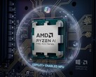 AMD Ryzen AI PRO Serie 400 con fondo temático Copilot generado por IA.