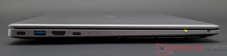 Lado izquierdo: Conector de alimentación USB-C, USB 3.0, HDMI, USB-C