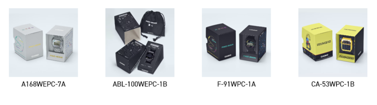 El embalaje especial Pac-man x Casio para los 4 nuevos modelos. (Fuente de la imagen: Casio)