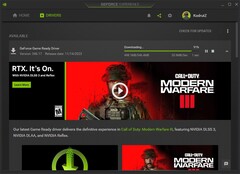 Nvidia GeForce Game Ready Driver 546.17 descargándose en GeForce Experience 3.27 (Fuente: Propia)