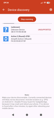 Gadgetbridge encuentra el reloj