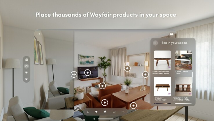 Reorganice y actualice su habitación con el Vision Pro. (Fuente: Wayfair)