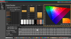 ColorChecker antes de la calibración (frente a P3)