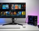 PC de sobremesa Framework que ejecuta el sistema operativo Bazzite OS conectado a un monitor que muestra una interfaz de juego de Steam, parecida a la configuración de una consola. (ETA PRIME)