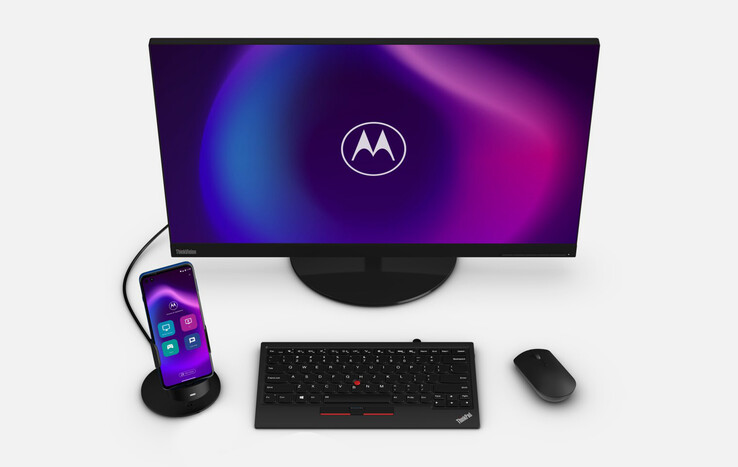 El Motorola G100 y su modo de escritorio. (Fuente de la imagen: Motorola)