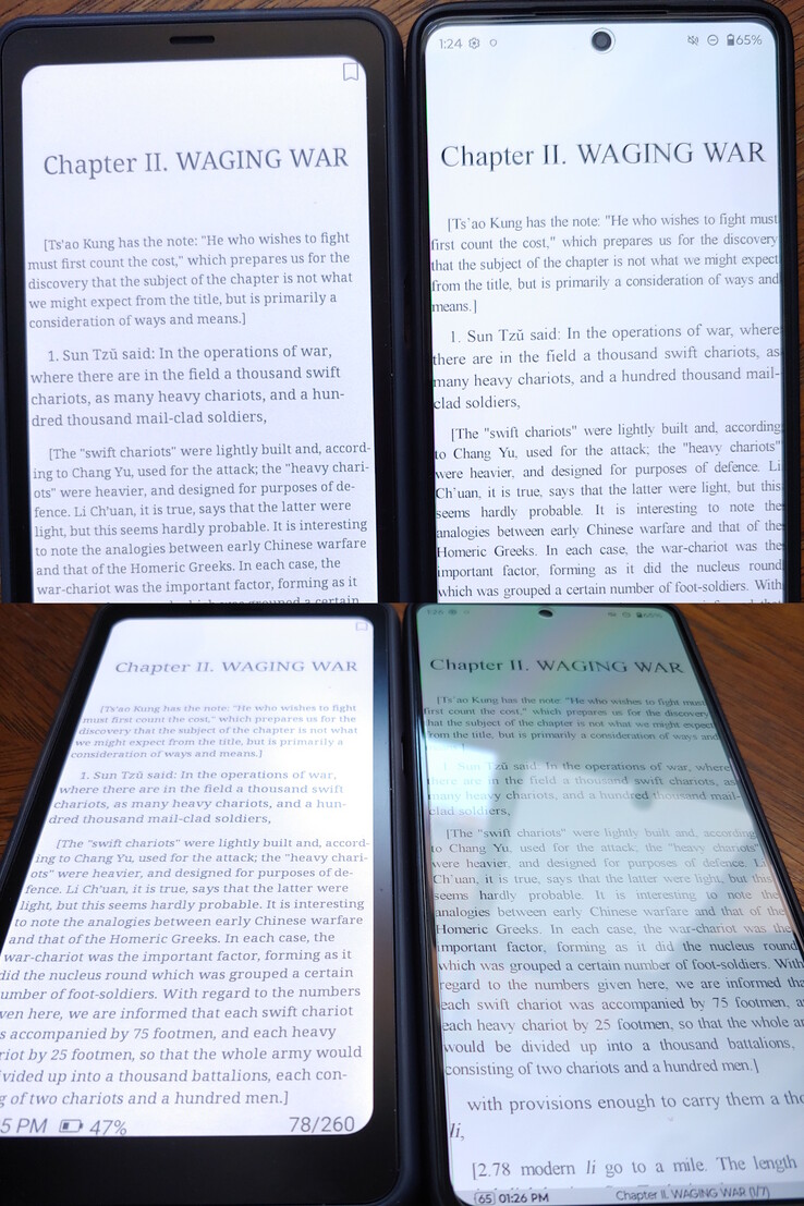 Kaleido 3 vs OLED. Ventana sombreada.