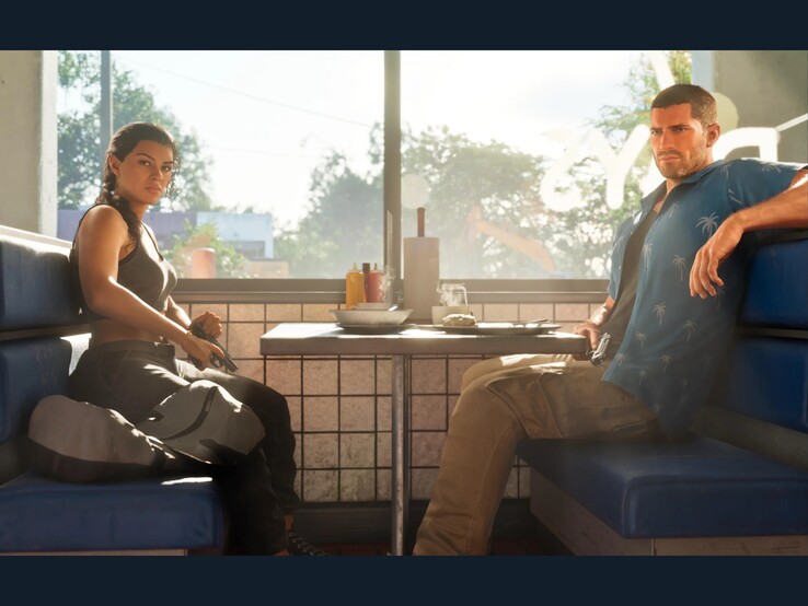La escena completa de la cafetería, mostrada en dos imágenes separadas por LOVE Magazine.