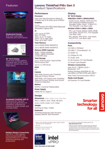 Lenovo ThinkPad P16v Gen 3: Especificaciones