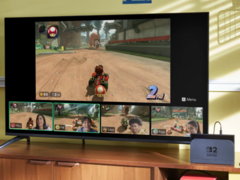 Imagen promocional de una Nintendo Switch 2 acoplada jugando a Mario Kart World (fuente de la imagen: Nintendo)