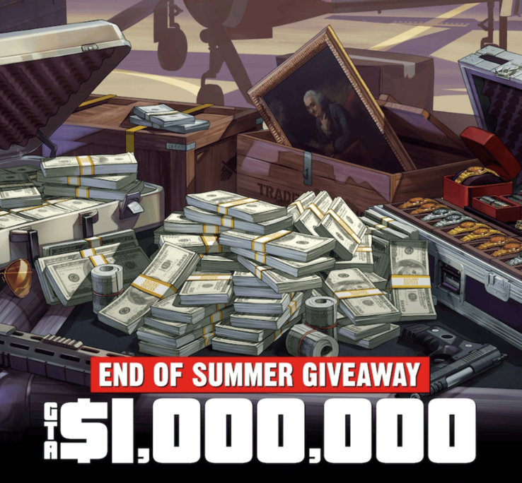 Rockstar Games ofrece a los jugadores de GTA Online una recompensa gratuita de un millón de dólares por iniciar sesión y jugar entre el 6 y el 12 de agosto.