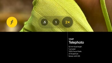 La cámara del iPhone 15 produce fotos con zoom de 12 MP mediante un recorte digital. (Fuente de la imagen: Apple)