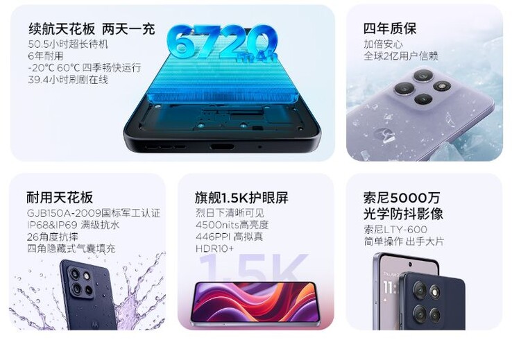 El smartphone de Motorola tiene una pantalla brillante, certificación IP y múltiples cámaras (Fuente de la imagen: Lenovo)