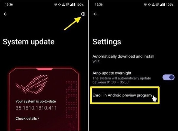 Como registrarse en el Programa Beta Android 16 en el ROG Phone serie 9. (Fuente de la imagen: ROG Forums)