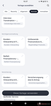 La suscripción premium de pago ofrece opciones de asistencia de IA específicas para cada trabajo.