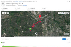 Prueba de GPS: Samsung Galaxy A71 - Descripción