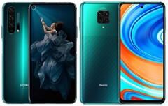 Rivales como el Honor 20 Pro y el Redmi Note 9 Pro podrían ser pronto compañeros de equipo. (Fuente de la imagen: Honor/Xiaomi - editado)