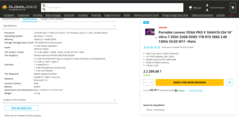 Especificaciones y detalles del Lenovo Yoga Pro 9 RTX 5060. (Fuente de la imagen: Globaldata)