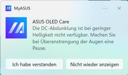 En cuanto el brillo de Windows baja del 60%, aparece una notificación de advertencia.