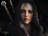 Imagen promocional de primer plano de Ciri en «The Witcher 4», con dos espadas al fondo