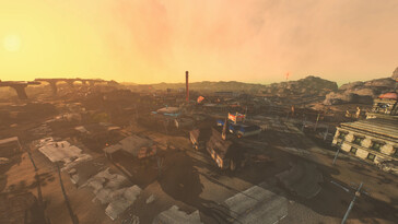 Imagen de Long 15 - Expansión NCR mostrando una ciudad. (Fuente de la imagen: ToxicWhiteout - Nexus Mods)