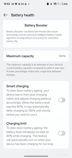 Algunas capturas de pantalla que muestran la supuesta actualización del límite de carga de OnePlus. (Fuente: canal de Telegram de OnePlus System Apps vía Android Authority)