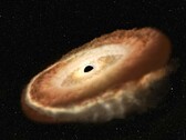 Una imagen que muestra un agujero negro en el universo.