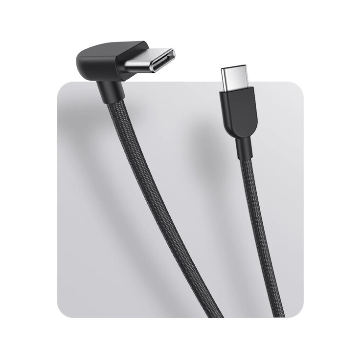 El cable Xiaomi 3A trenzado USB-C a USB-C (10cm). (Fuente de la imagen: Xiaomi)