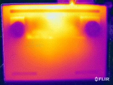 Temperaturas de la superficie de la prueba de tensión (base)