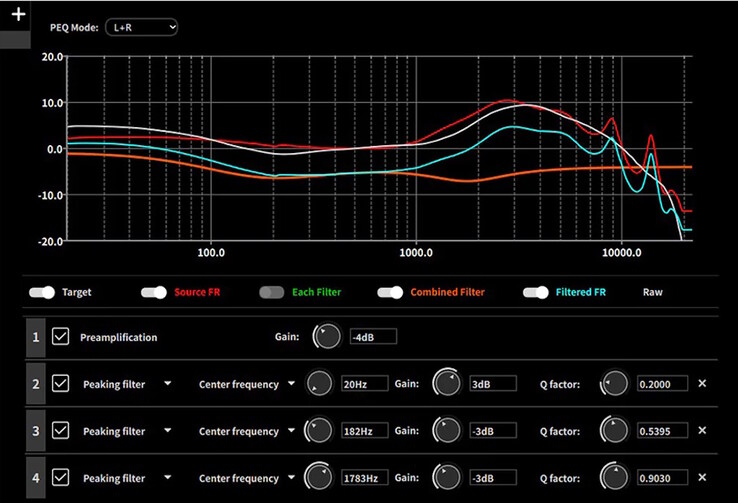 Los entusiastas del audio pueden utilizar el ecualizador paramétrico de 10 bandas para afinar el DAC Topping DX5 II a su gusto. (Fuente de la imagen: Topping)