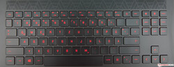 El teclado en el HP Omen 15