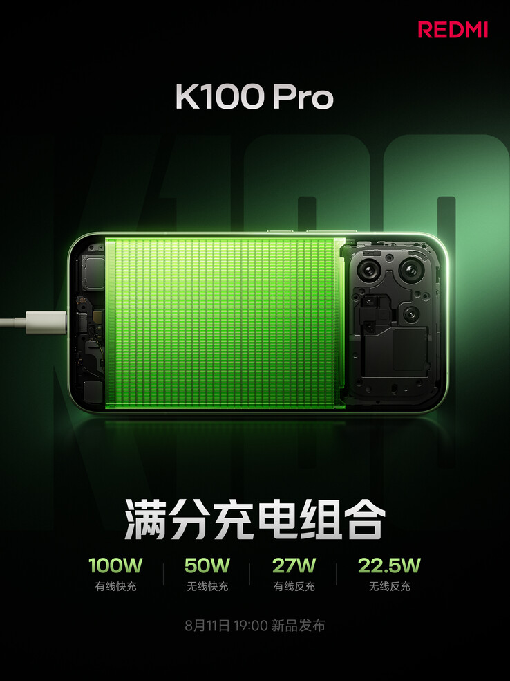 Detalles de la batería del Redmi K100 Pro.