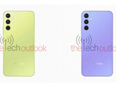 Algunos renders del nuevo Galaxy A34. (Fuente: The Tech Outlook)