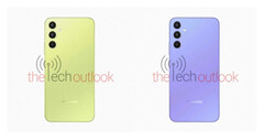 Algunos renders del nuevo Galaxy A34. (Fuente: The Tech Outlook)