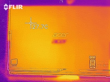 Distribución de calor en inactivo (lado inferior)