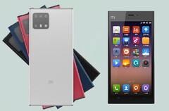 El probable render de Xiaomi Mi 11 hecho por un fan junto a Mi 3 a partir de 2013. (Fuente de la imagen: Digital IT fans/Xiaomi - editado)